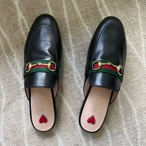 ?% Gucci Black Leather Loafers with Signature Red and Green Stripes Gucci | Shoes | Gucci Black Leather Loafers With Green And  main image 3
